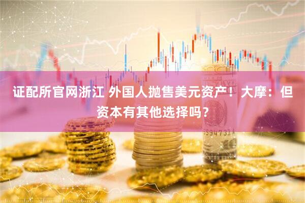 证配所官网浙江 外国人抛售美元资产！大摩：但资本有其他选择吗？
